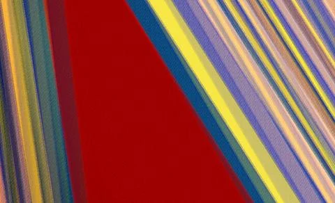 Abstract Diagonal Striped Fabric Texture With Bold Red Field And Colorful G.. Stock Illustration