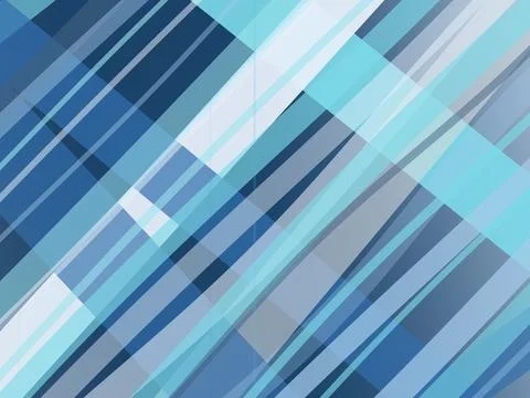 Abstract diagonal striped pattern in calming blues and cyan, creating a mod.. Stock Illustration