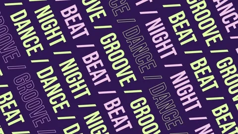 Abstract Diagonal Typography Pattern with Dance and Beat Text 库存影片 344849743