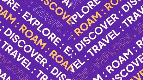 Abstract Diagonal Typography Pattern with Travel and Adventure Words Stock Footage 344849280