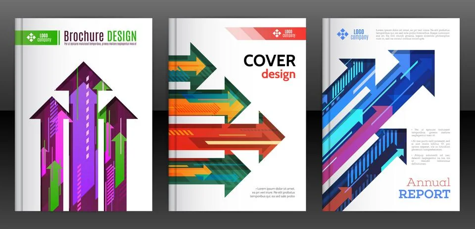 Abstract diagonal, vertical and horizontal colorful arrows. Stock Illustration