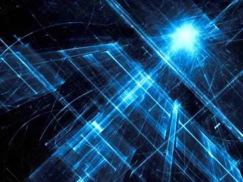 Abstract diagonal walls in 3d style - digitally generated image Stock Illustration