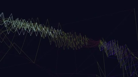 Abstract Diagonal Wireframe Audio Waveform Loop Stock Footage 329893882