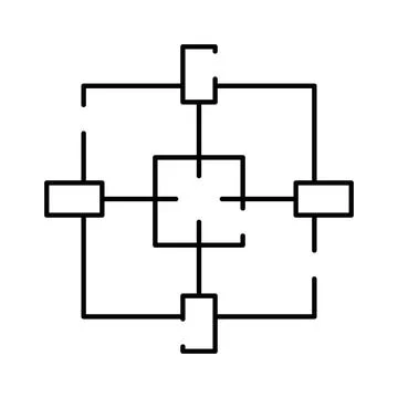 Abstract diagram representing a connected system structure Stockillustratie