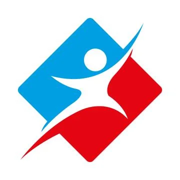 Abstract Diamond Human Shape Logo Design Template Vector Icon Stock Illustration