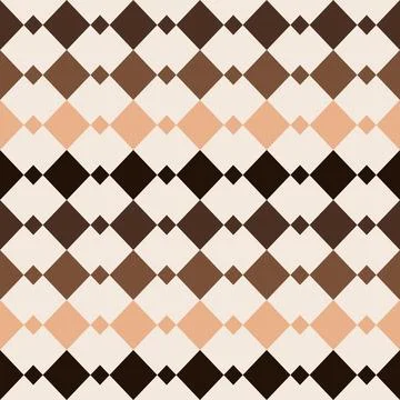 Abstract diamond pattern in shades of brown and beige provides vintage geom.. Stock Illustration