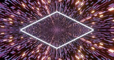 Abstract diamond shape with bright flash light. Loop animaiton Stock Footage 269541402