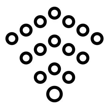 Abstract diamond shape created by connecting circles forming a modern and Stock Illustration