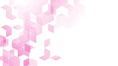 Abstract diamond square box pattern isometric design pink color animation 4K Stock Footage 91735531