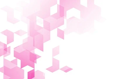 Abstract diamond square box pattern isometric design pink color animation 4K Stock Footage 91735563
