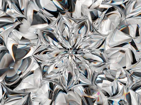 Abstract diamond structure extreme closeup and kaleidoscope Stock Photos