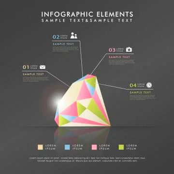 Abstract diamond theme infographics Stock Illustration