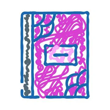 Abstract diary with colorful hand drawn doodles Stock Illustration