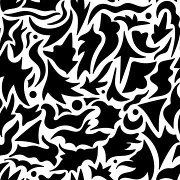 Abstract different hand drawn shapes seamless pattern Stock Illustration