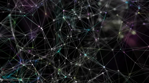 Abstract in diffrent color geometrical background with moving lines and dots Video stock 113853901