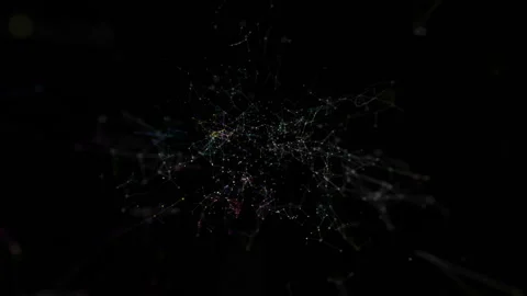 Abstract in diffrent color geometrical background with moving lines, dots and Stock Footage 113854177