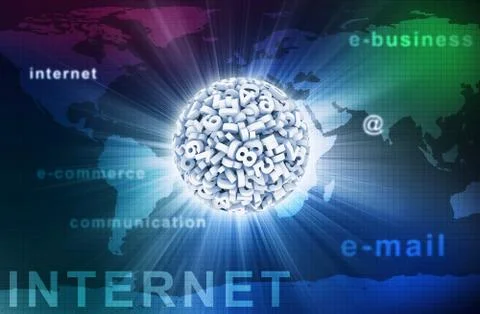 Abstract digit ball hi-tech global technology Stock Illustration