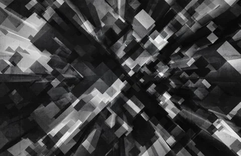 Abstract digital 3d background with black cubes Stock Illustration