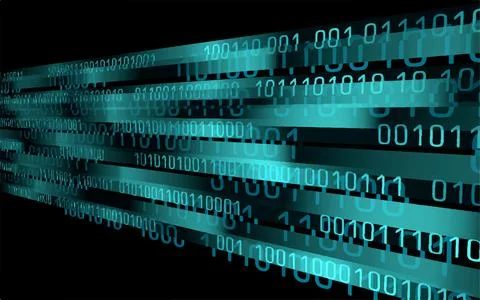 Abstract digital 3D blue background. Information code flow data analysis concept Stock Illustration