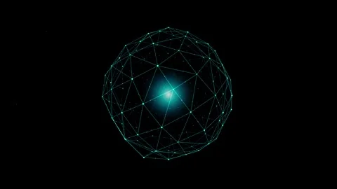 Abstract Digital 3D Network Globe Glowing Plexus Sphere Motion Graphic    Stock Footage 346045193