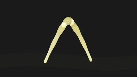 Abstract Digital 3D Rendering of Stylized Bone or Ivory Tweezers on Black Stock Footage 346659555