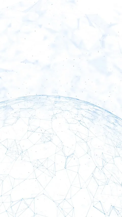Abstract digital 3d sphere with lines and dots vertical animation background Stock Footage 345526599