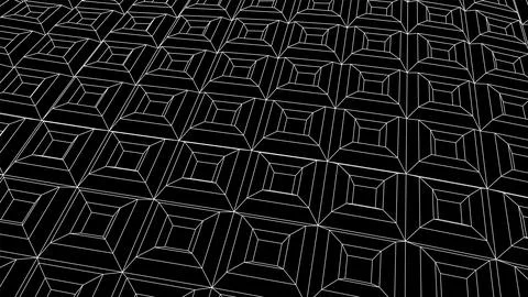 Abstract digital 3D surface with geometric grid landscape and 3D square pattern Stock Illustration