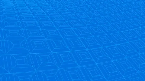 Abstract digital 3D surface with geometric grid landscape and 3D square pattern Stock Illustration