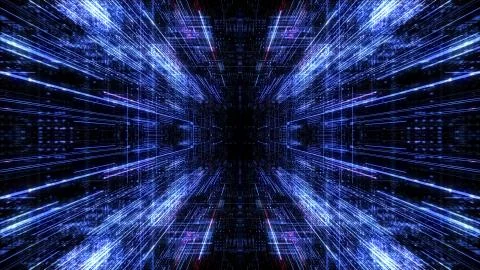 Abstract digital abstract virtual city. 库存插图