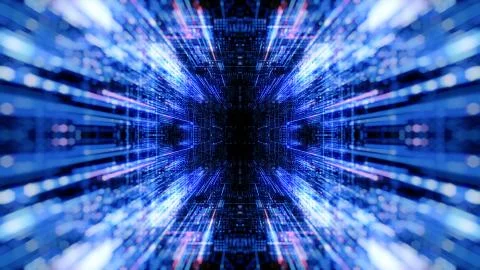 Abstract digital abstract virtual city. 库存插图