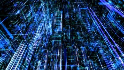 Abstract digital abstract virtual city. イラスト素材
