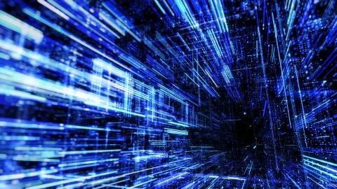 Abstract digital abstract virtual city. イラスト素材