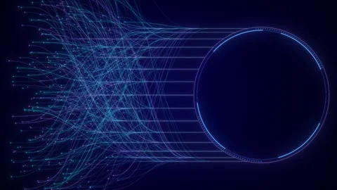 Abstract Digital AI Frame with Copy Space for Text. Artificial Intelligence Stock Footage 337116631