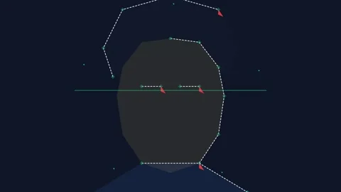 Abstract Digital Ai Vector Portrait Tracing Process Stock Footage 345514370