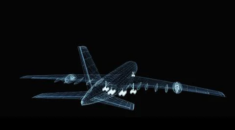 Abstract digital airplane Illustrazione stock