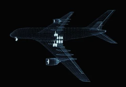 Abstract digital airplane Stock Illustration