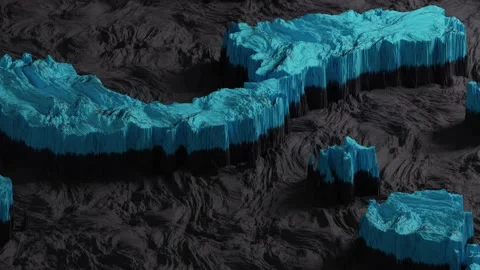 Abstract Digital Alien Landscape - Fluid Flowing Big Data Information - Loop Stock Footage 223188579