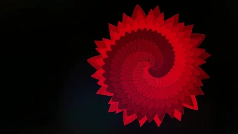 Abstract Digital Aloe Geometry - Rotating Fractal Plant with RGB Color Shift Stock Footage 335886510