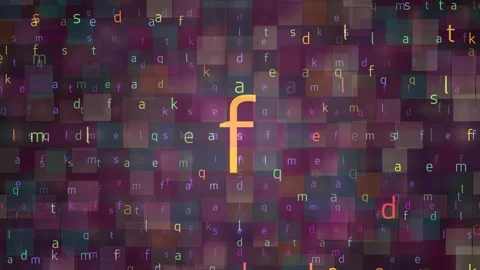 Abstract Digital Alphabet Background with Multicolor Letters In Square Pattern 스톡 동영상 308238931