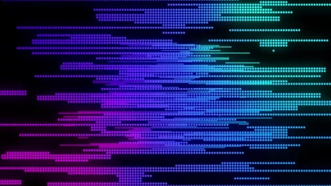 Abstract digital animation with colorful gradient video effect and many smal Video stock 258872963