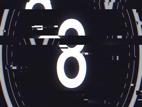 Abstract Digital Animation Countdown Numbers with Pixel Noise Glitch Error Video Stock Footage 75962808