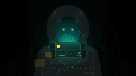 Abstract Digital Animation of Credit Card Data Theft and Cyber Security Breach 스톡 동영상 343171502