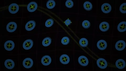 Abstract Digital Animation Featuring Geometric Shapes and Flowing Lines in .. Stock Footage 340488188