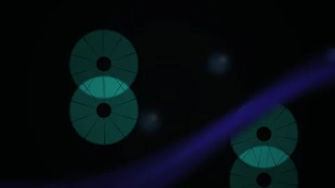 Abstract Digital Animation Featuring Glowing Geometric Circular Patterns an.. Stock Footage 340488175