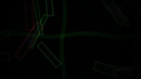 Abstract Digital Animation Featuring Glowing Geometric Shapes and Lines. Stock Footage 340488212
