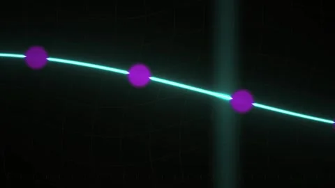 Abstract Digital Animation Featuring Glowing Purple Nodes Connected by Neon.. Stock Footage 340488259
