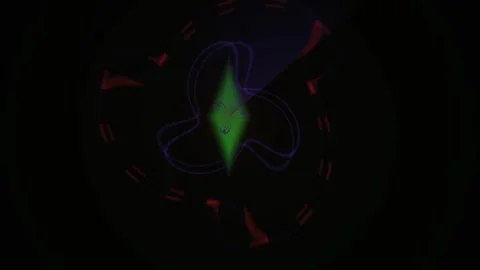 Abstract Digital Animation Featuring Glowing Green Geometric Shapes and Pul.. Stock Footage 341776337