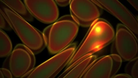 Abstract Digital Animation Featuring Glowing Pulsating Organic Cell Structure Stock Footage 341776429