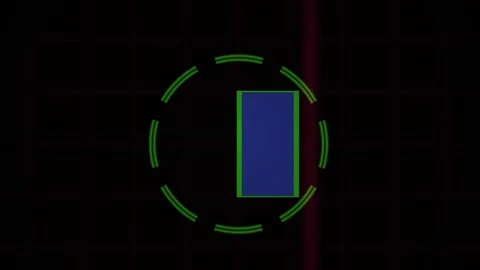 Abstract Digital Animation Featuring A Moving Blue Rectangle And Rotating G.. Stock Footage 340488142