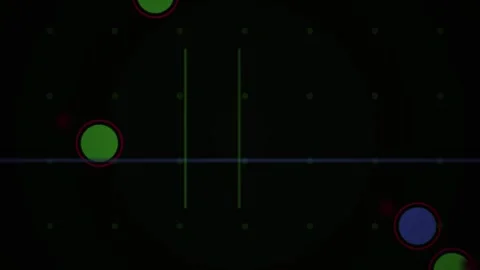 Abstract Digital Animation Featuring Moving Geometric Spheres on a Dark Gri.. Stock Footage 340488285